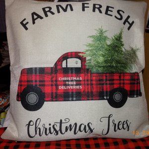 New Farm Fresh Christmas Trees pillow cover